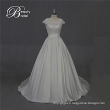 Robe de mariée Satin de Guangzhou Ivoire Perles cristal